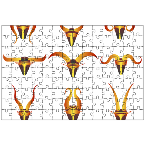 фото Магнитный пазл 27x18см."рога, декоративный, стилизованный" на холодильник lotsprints