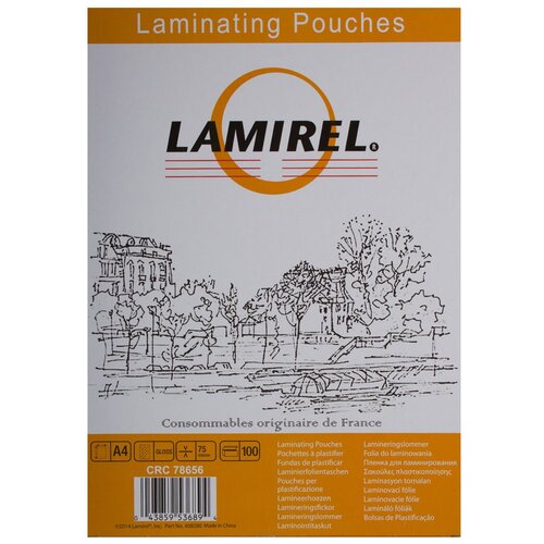 Пленка для ламинир.216*303 А4 (75мк) глянец Lamirel 100шт.