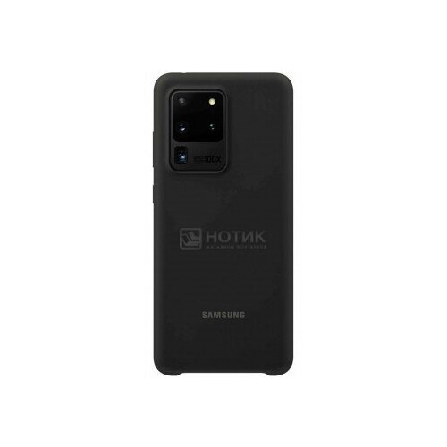 фото Чехол-накладка no name silicone cover для смартфона samsung galaxy s20 ultra , силикон, black, черный, 0l-00048547