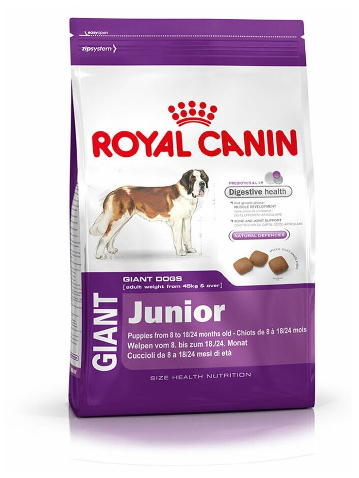 Корм для собак Royal Canin Корм Giant Junior (Джайнт Юниор) сухой для щенков очень крупных размеров до 8 месяцев, 3,5 кг - фотография № 4