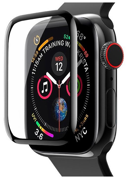 Защитное стекло 3D на Apple Watch Series 4 5 6 SE (эпл вотч) 44