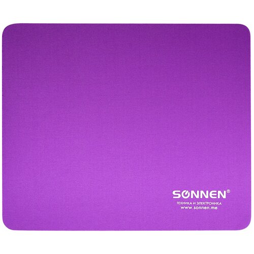 фото Коврик для мыши sonnen "purple", резина + ткань, 220х180х3 мм, 513307