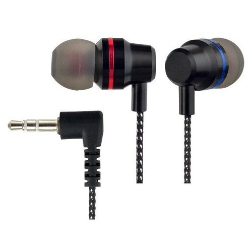 Perfeo наушники внутриканальные металлические с тканевым проводом IRON черные PF_A4632 80100₽