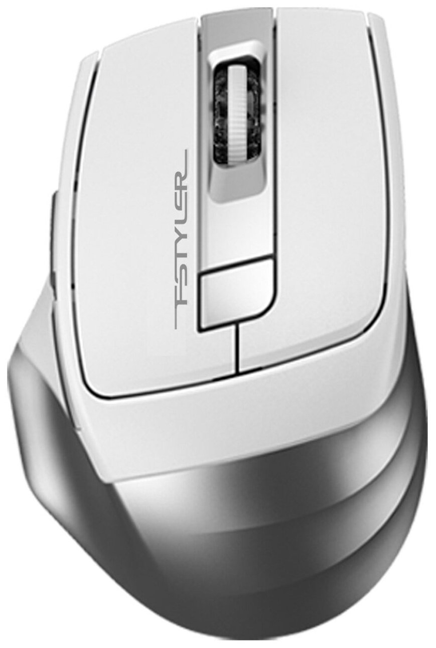 Мышь A4Tech Fstyler FB35 белыйсерый оптическая 2000dpi беспроводная BTRadio USB 6but - фотография № 1