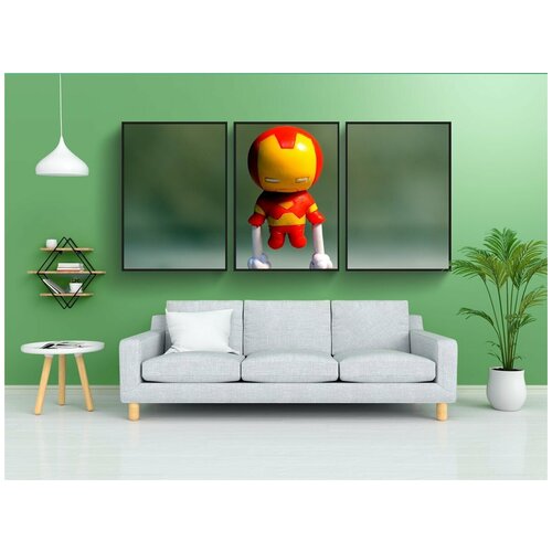 фото Набор модулных постеров для интерьера "железный человек, чудо, комикс" 60x90 см. в тубусе, без рамки lotsprints