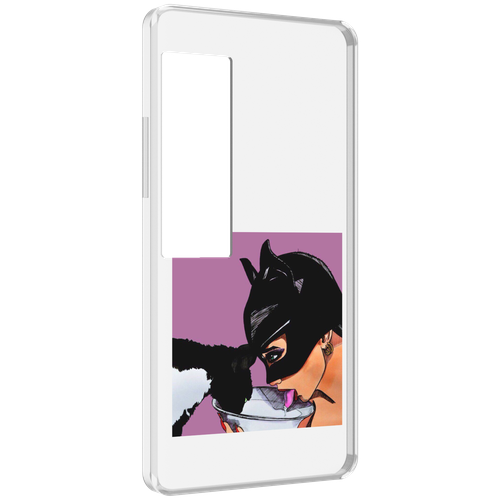 Чехол MyPads девушка с котом пьют молоко женский для Meizu Pro 7 Plus задняя-панель-накладка-бампер чехол mypads девушка с котом пьют молоко женский для iphone 14 pro задняя панель накладка бампер