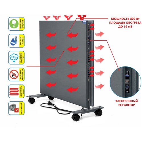 Металлический обогреватель Normand 800 Э (серый)