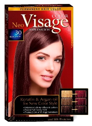 COLOR Visage Стойкая крем-краска для волос, 30 Бургунд / Burgundy