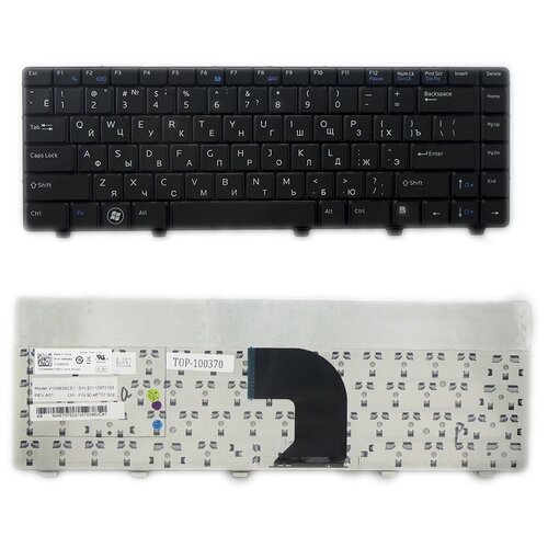 Клавиатура для ноутбука Dell Vostro 3300 3400 3500 Series Плоский Enter Черная без рамки PN NSK-DH30R 116000₽