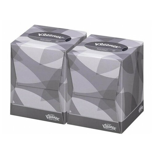 Купить KG8834/2 Набор Бумажные салфетки для лица Kleenex, в квадратной коробке, 2-сл, 20х21 см, 88 штх2 уп, Kleenex, KLEENEX, белый