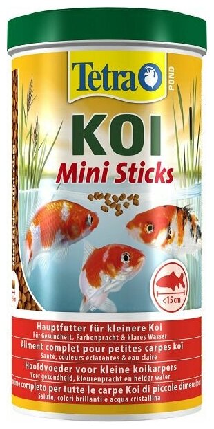 Tetra Pond Koi Mini Sticks корм для молодых кои в гранулах, 1 л - фотография № 16