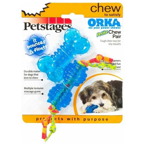 Игрушка Petstages набор из двух игрушек для собак мелких пород орка косточка+гантеля 7 см ультра-мини