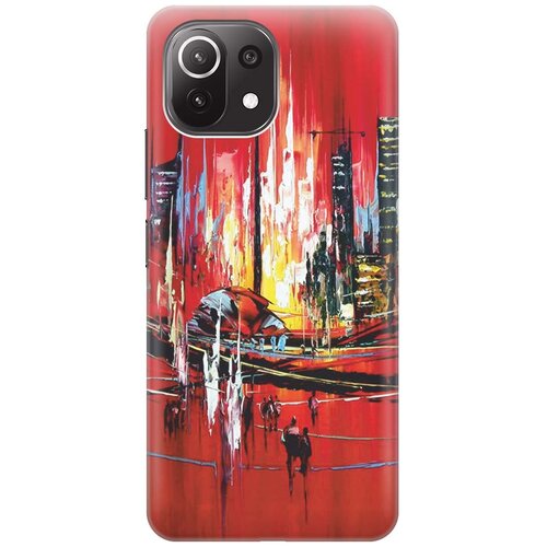 фото Ультратонкий силиконовый чехол-накладка для xiaomi mi 11 lite 4g с принтом "акварельный город" gosso