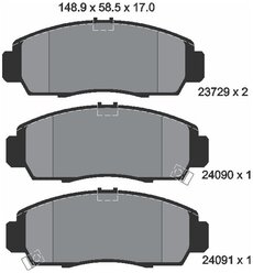 Дисковые тормозные колодки передние Textar 2372901 для Honda, Acura, BYD (4 шт.)