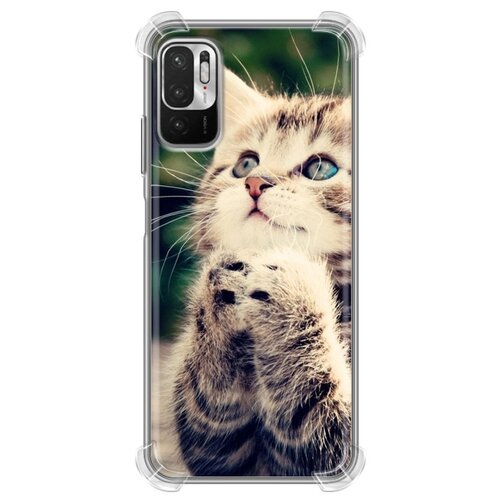 фото Дизайнерский силиконовый с усиленными углами чехол для xiaomi redmi note 10t котята 100gadgets