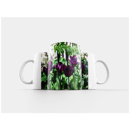 фото Кружка "тюльпаны, фиолетовый, сад" 320 мл lotsprints