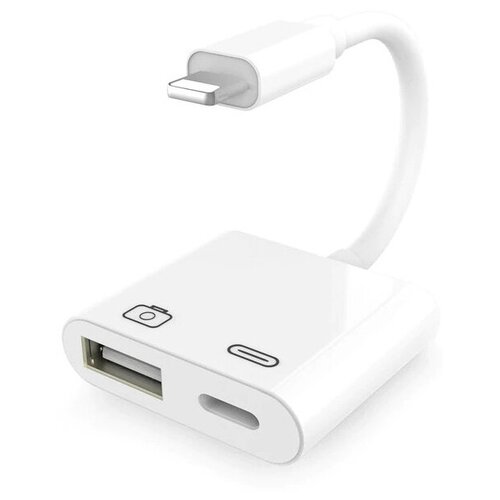 высококачественный переходник адаптер iphone lightning to aux 3 5mm черный Адаптер Lightning-USB для iPhone и iPad (Lightning to USB 3 Camera Adapter)