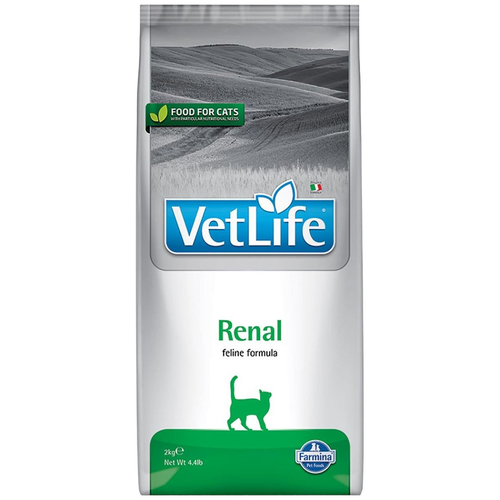 Корм сухой Farmina Vet Life Cat Renal, для кошек, при болезни почек и почечной недостаточности, с курицей, диетический, 2кг