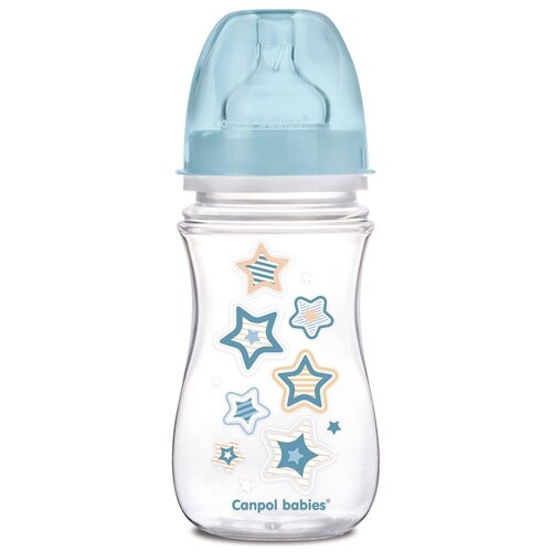 Canpol Babies Бутылочка антиколиковая с широким горлом EasyStart Newborn Baby 240 мл, с 3 месяцев, голубой