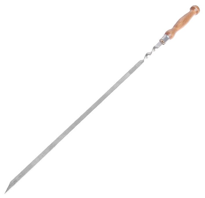 Шампур с деревянной лакированной ручкой 750 х 12 х 2 мм