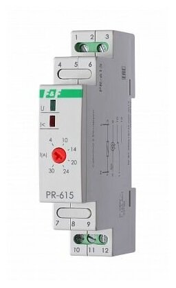Реле тока Евроавтоматика F&F PR-615, сквозной канал в корпусе для измерения силы тока
