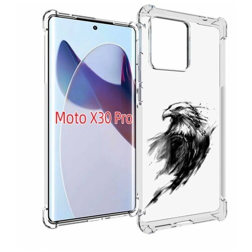 Чехол MyPads чб птица для Motorola Moto X30 Pro задняя-панель-накладка-бампер