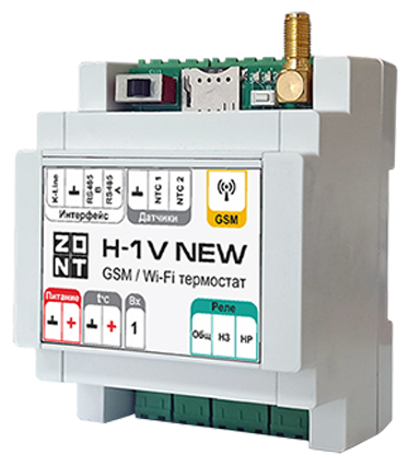 ZONT H-1V NEW, Wi-Fi / GSM термостат для котлов на DIN-рейку