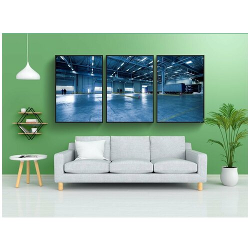 фото Набор модулных постеров для интерьера "промышленные холл, болтать, склад" 60x90 см. в тубусе, без рамки lotsprints