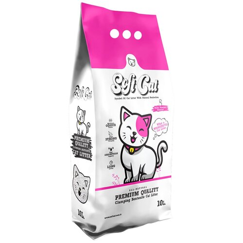 ​​Наполнитель для кошек Soft Cat, комкующийся с ароматом детской присыпки 10 л