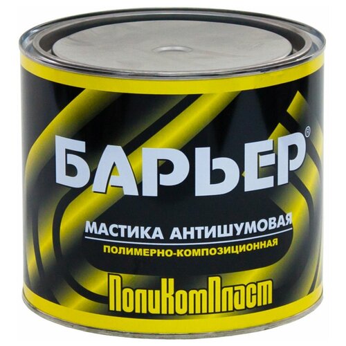 Мастика антишумовая Барьер для шумоизоляции черная 2,2 кг.