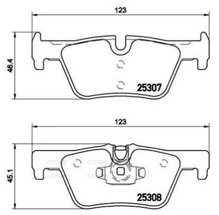 BREMBO P06071 Колодки тормозные BMW 1 F20 10-/3 F30 11- задние