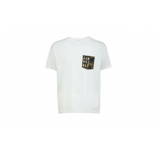 Футболка CCM Camo Pocket S/S Tee Sr р.M (белый)