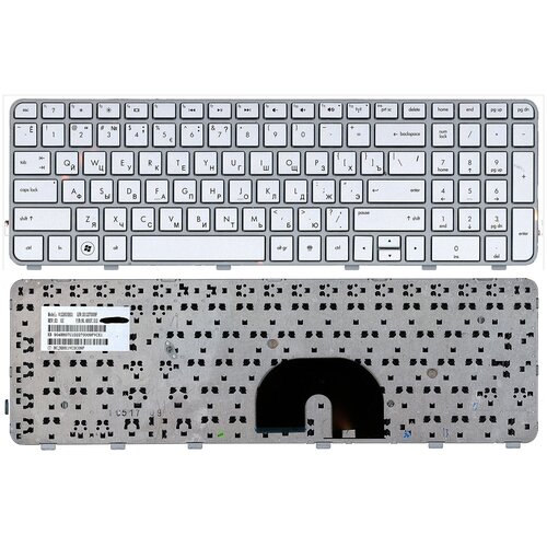 Клавиатура для ноутбука HP Pavilion dv6-6c12tx серебристая с рамкой 1200₽