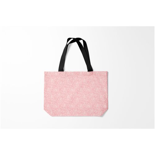 фото Сумка-шоппер / 46х35 см / девушкам / цветочки и бабочки розовые розы burnettie