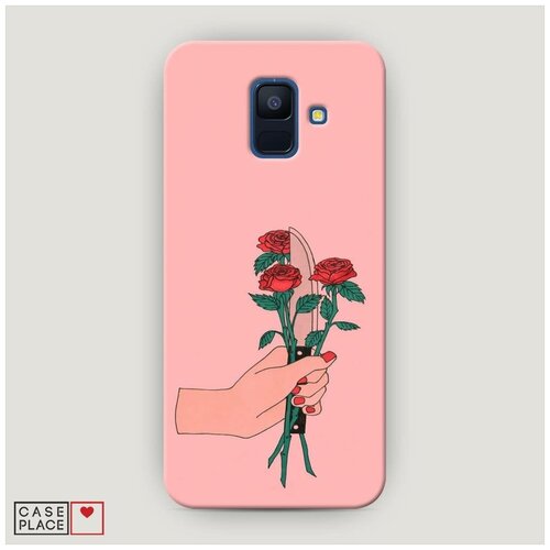 фото Чехол пластиковый samsung galaxy a6 розы и нож case place