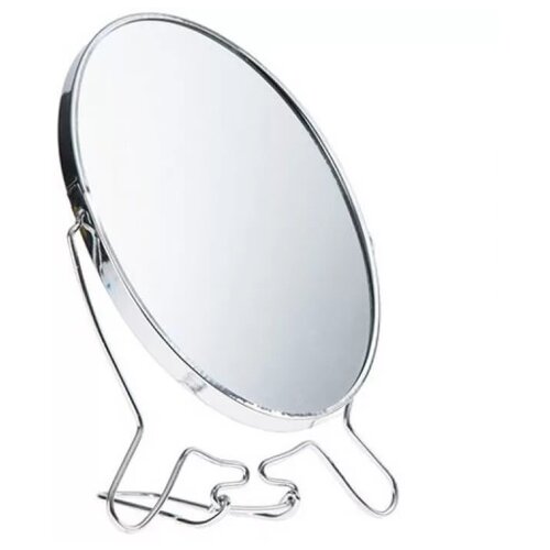 Купить Зеркало круглое, 11 см. / Зеркало двустороннее с увеличением 5' / Зеркало косметическое, настольное, ATLANFA