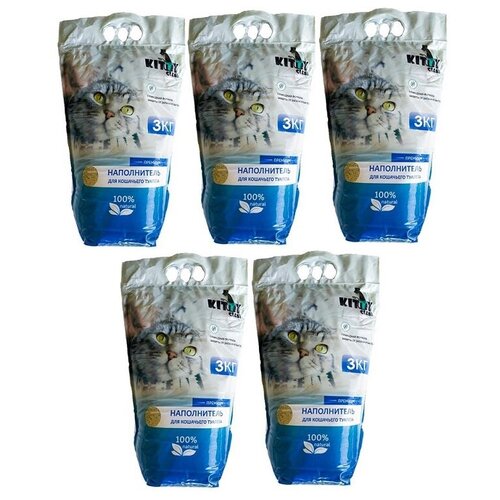 Наполнитель для кошачьего туалета комкующийся KITTY CLEAN премиум, 5х3 кг