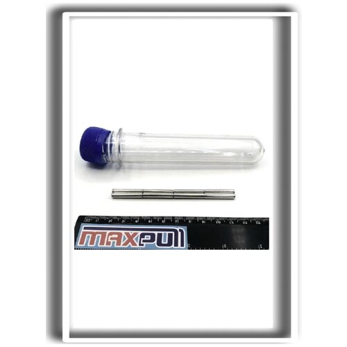 Неодимовые магниты MaxPull прутки 4х25 мм набор 8 шт. в тубе