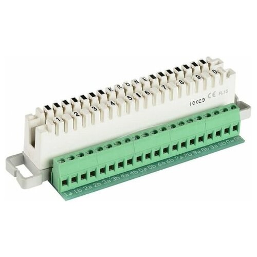 Плинт Krone 7004 2 001-01 размыкаемый LSA PLUS, на 2/10 пар, с дополнительным рядом клемм под винт