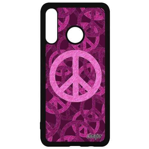 фото Качественный чехол на смартфон // huawei p30 lite // "peace and love" мир и любовь рисунок, utaupia, фиолетовый