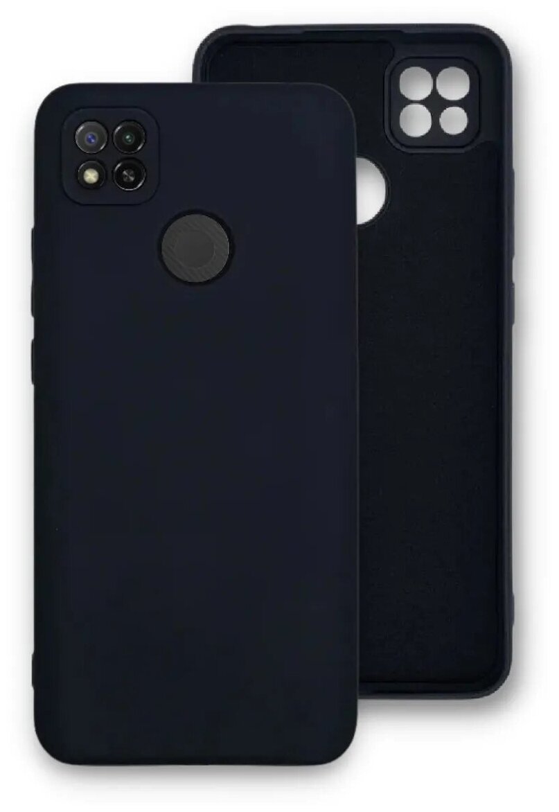 Чехол чёрный №24 Silicone Case для Xiaomi Redmi 9C / 10A / Накладка / бампер для Ксиоми (Сяоми) Редми 9Ц / 10А с защитой камеры