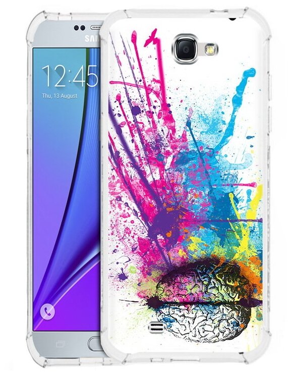 Чехол задняя-панель-накладка-бампер MyPads яркий красочный мозг для Samsung Galaxy Note 2 GT-N7100 противоударный