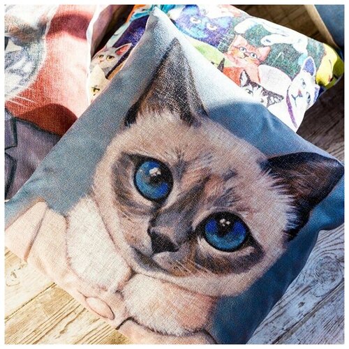 Декоративная подушка, льняная наволочка, цвет серый, 45х45 см