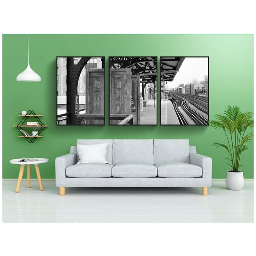 фото Набор модулных постеров для интерьера "тренироваться, платформа, станция" 60x90 см. в тубусе, без рамки lotsprints