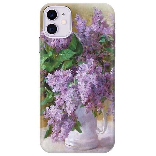 фото Ультратонкий силиконовый чехол-накладка для apple iphone 11 с принтом "букет сирени" gosso