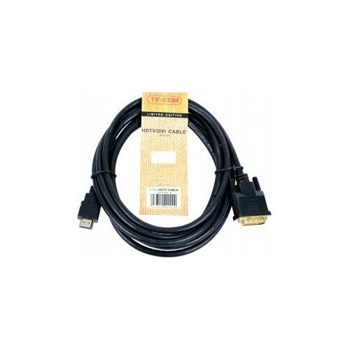 кабель а в tvcom 5m м hdmi to dvi d 19m 25m lcg135e 5m TV-COM кабели Кабель HDMI to DVI-D 19M -25M 5м, LCG135E-5M 6939510900309