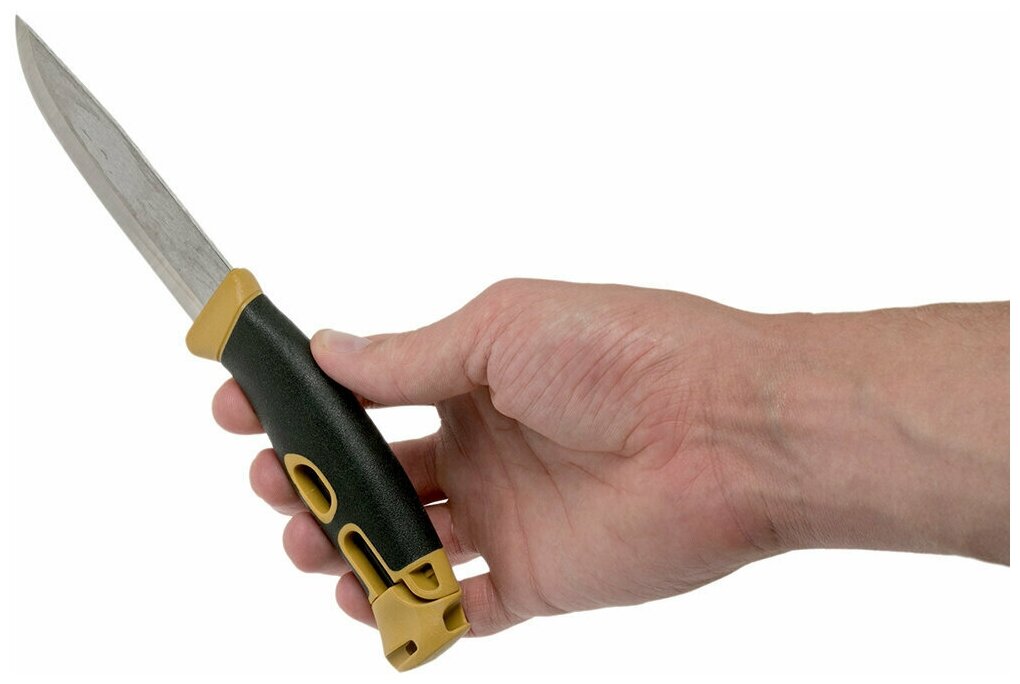 Нож Mora Companion Spark (13573) стальной разделочный лезв.104мм черный/желтый - фото №6
