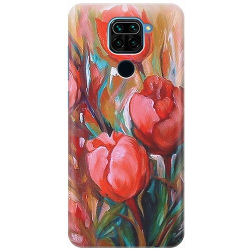 фото Ультратонкий силиконовый чехол-накладка для xiaomi redmi note 9 с принтом "тюльпаны" gosso