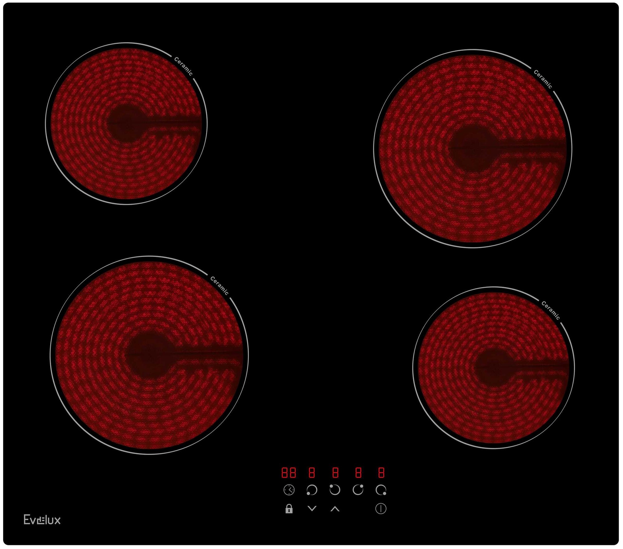 Электрическая варочная панель Evelux HEV 640 B, чeрный