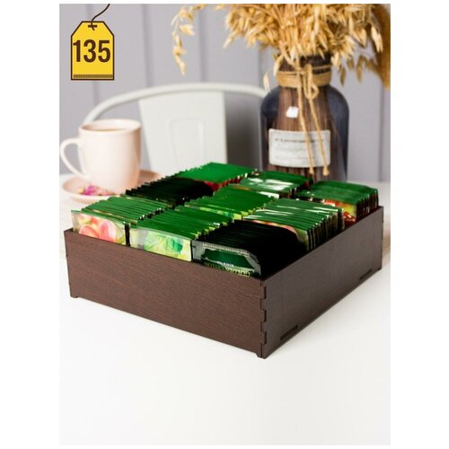 Органайзер для чайных пакетиков (до 135 шт) цвет Венге / Коробка для чая MARKOV.DESIGN